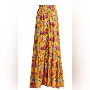 A.L.C. Lillie Printed Vibrant Floral Maxi Skirt